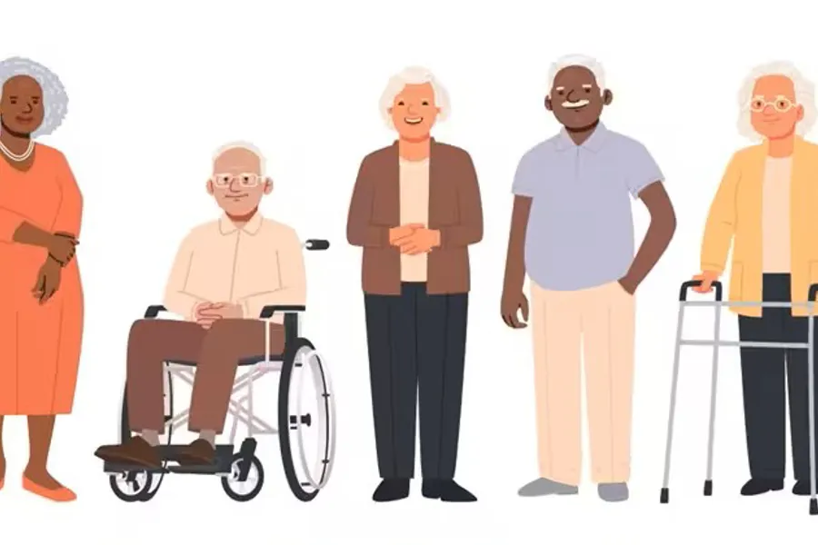 En gruppe mennesker i klær