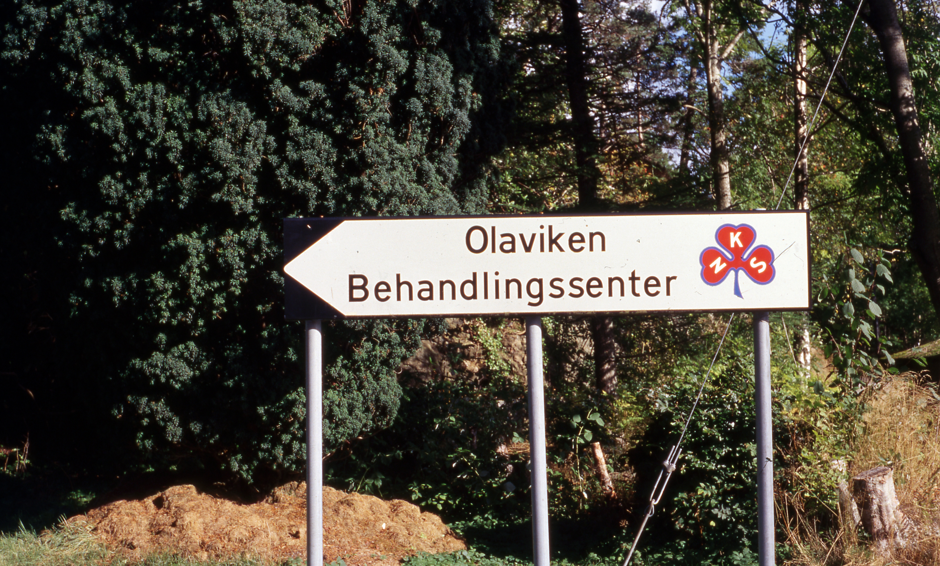 Et skilt som viser veien til Olaviken